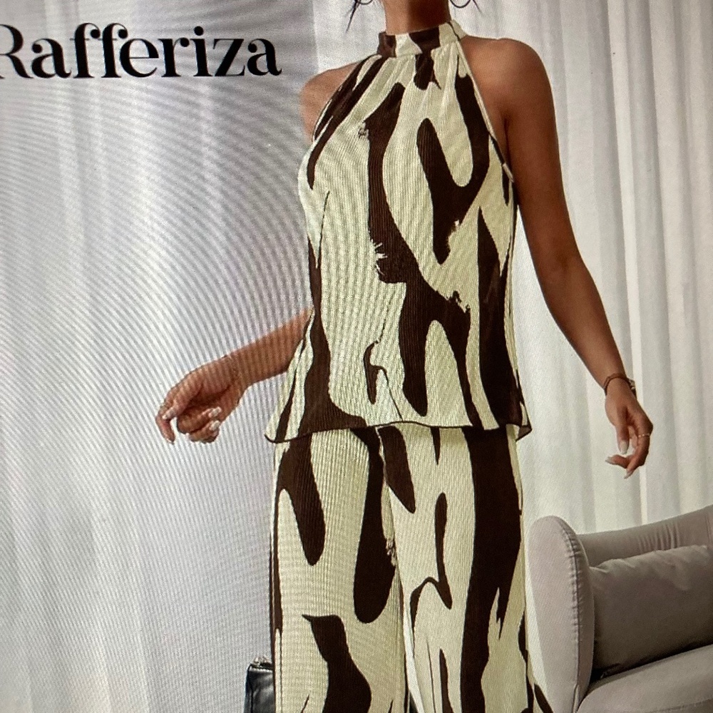 2 piece pant set all pleated